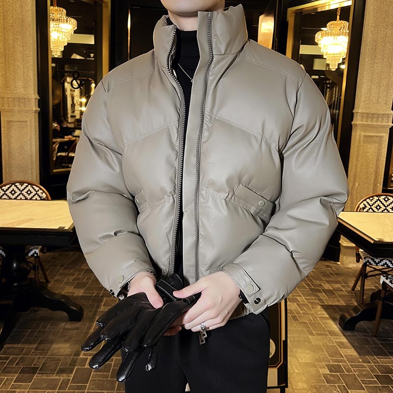 冬季加厚棉衣男短款棉服皮外套立领拉链面包服黑色MY22005-P198,男装棉衣,电商A213