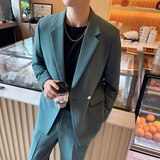 西服套装男微阔版型两粒横排扣子小西装垂感西装两件套LJT17-P235，男装西服，电商A213