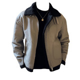冬季加厚棉衣男皮毛一体棉服皮外套翻领拉链PU皮夹克PM22127-P263，男装棉衣，电商A213