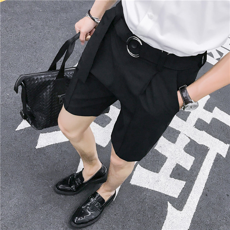 夏季英伦男士修身纯色西裤短裤型男侧边开叉五分裤休闲裤DK04-P47，男装休闲裤，电商A213