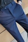 长期做~主推九分裤男士休闲西裤修身小脚西装裤藏青色JF113-P68，男装西服套装，电商A213