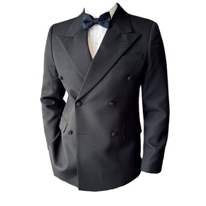 高级感戗驳领双排扣华夫格西服外套男西装DX6601-P137图片