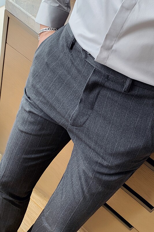 常年做长期卖 28-42码 男士纹西裤舒适弹力小脚休闲裤XK07-P75图片
