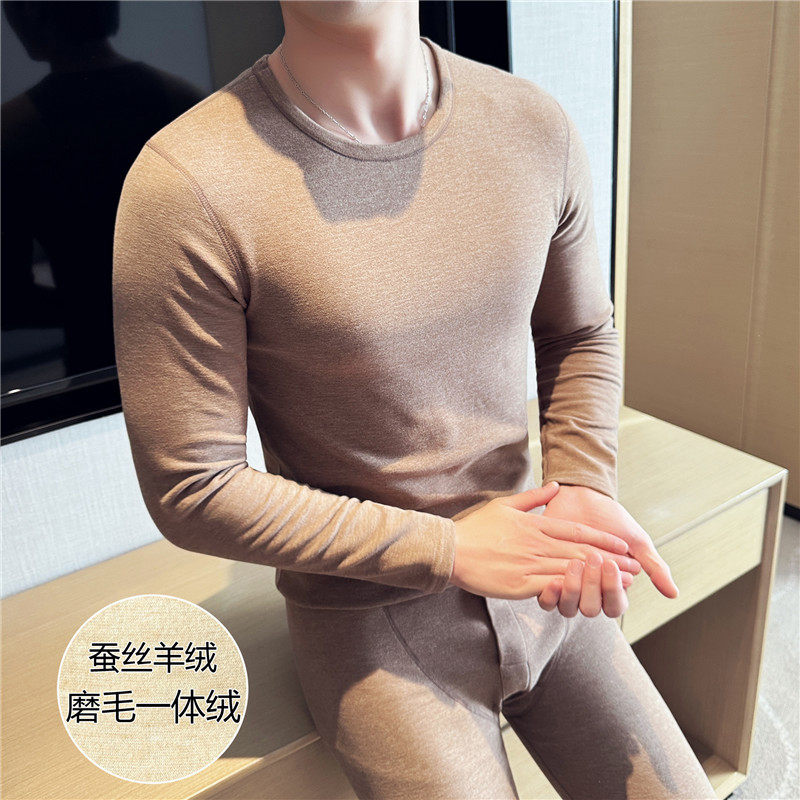 含羊绒/~男士修身保暖内衣套装弹力秋衣秋裤深灰色TZ01-P45,男装棉衣,电商A213