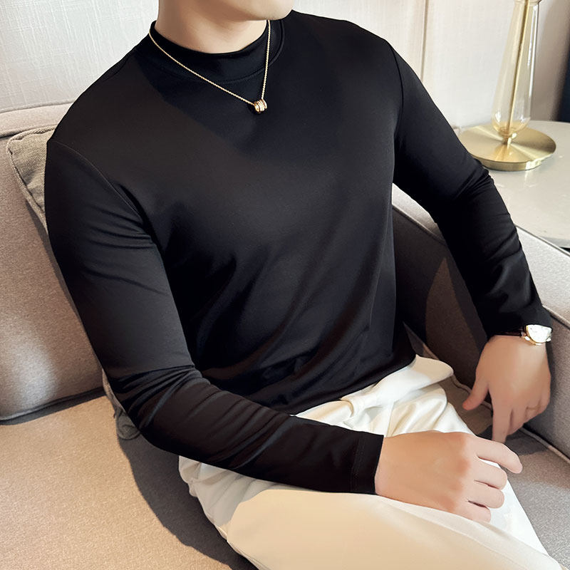 重磅290G~高品质~圆领长袖T恤男弹力高级感百搭打底衫T6801-P45特图片