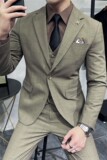 色织格子新郎结婚礼服西装三件套质感一粒扣西服SJT9013-P265，男装西服套装，电商A213