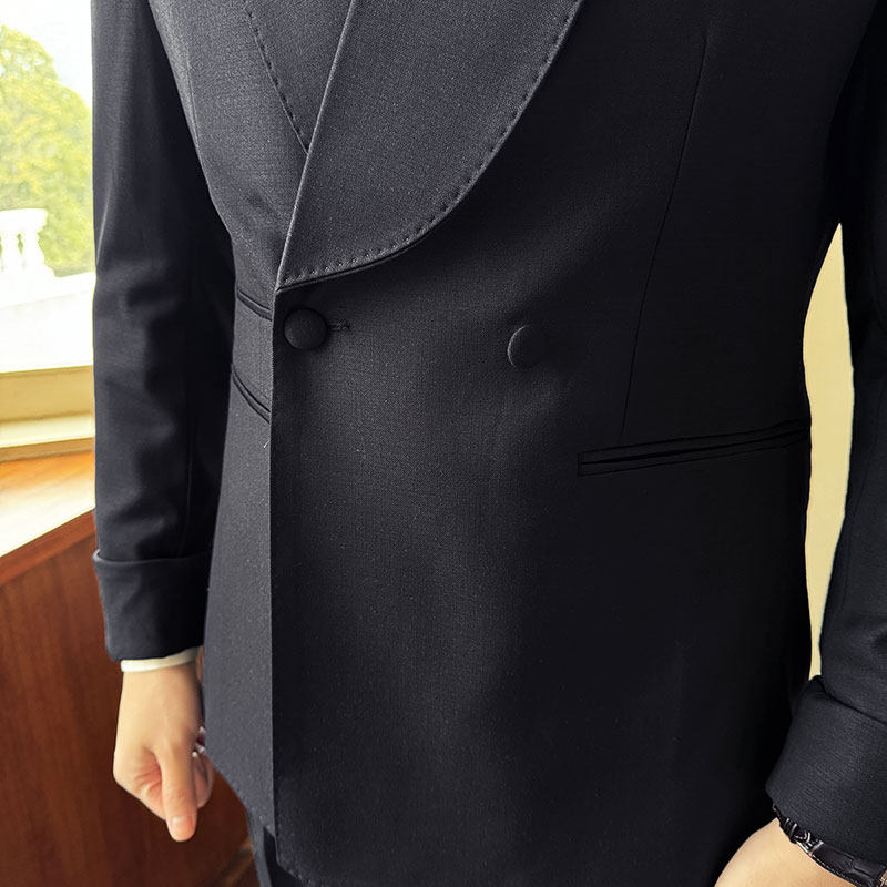 袖口时尚设计感西服外套青果领西装上衣男礼服DX6602-P167图片