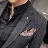 长期做时尚虚线条纹西装套装男修身西服两件套LJT109/P210，男装西服套装，电商A213