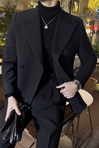 高级感戗驳领~结婚西服男礼服塔士多主持人西装上衣DX959-P167图片