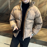 加厚棉衣男质感肌理纹皮外套立领拉链PU皮夹克面包服MY5536-P198，男装夹克，电商A213