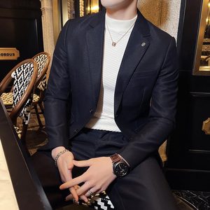 高级感休闲西装两件套男修身韩版英伦风西服套装LJT403-P230图片