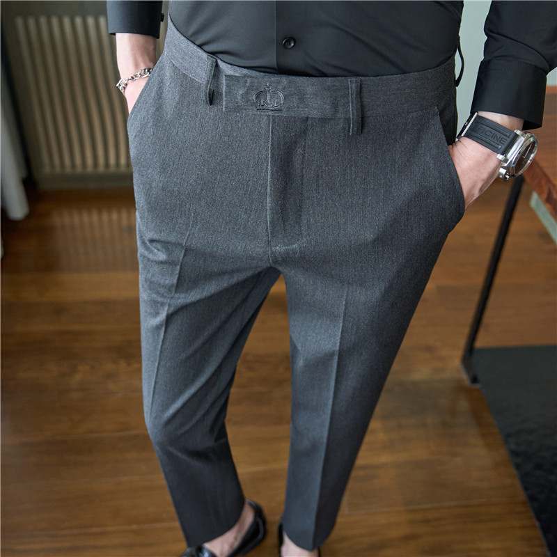 主推款全包边做工~男士加厚休闲西裤刺绣长裤黑色XK131-P68，男装西裤，电商A213