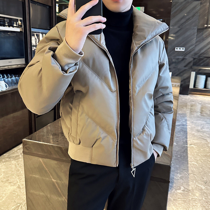 加厚棉衣男大翻领皮外套时尚拉链PU皮夹克面包服MY5517-P208图片