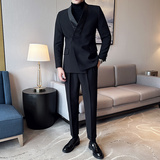 拼色领~结婚西服套装男礼服塔士多青果领西装两件套LJT669-P247，男装西服套装，电商A213