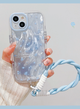 蓝色碎花适用vivox200/x100ss20pro羽纱x90/80/70镜头全包s30防摔s19/s18新硅胶y77卡通y78+女z3保护套