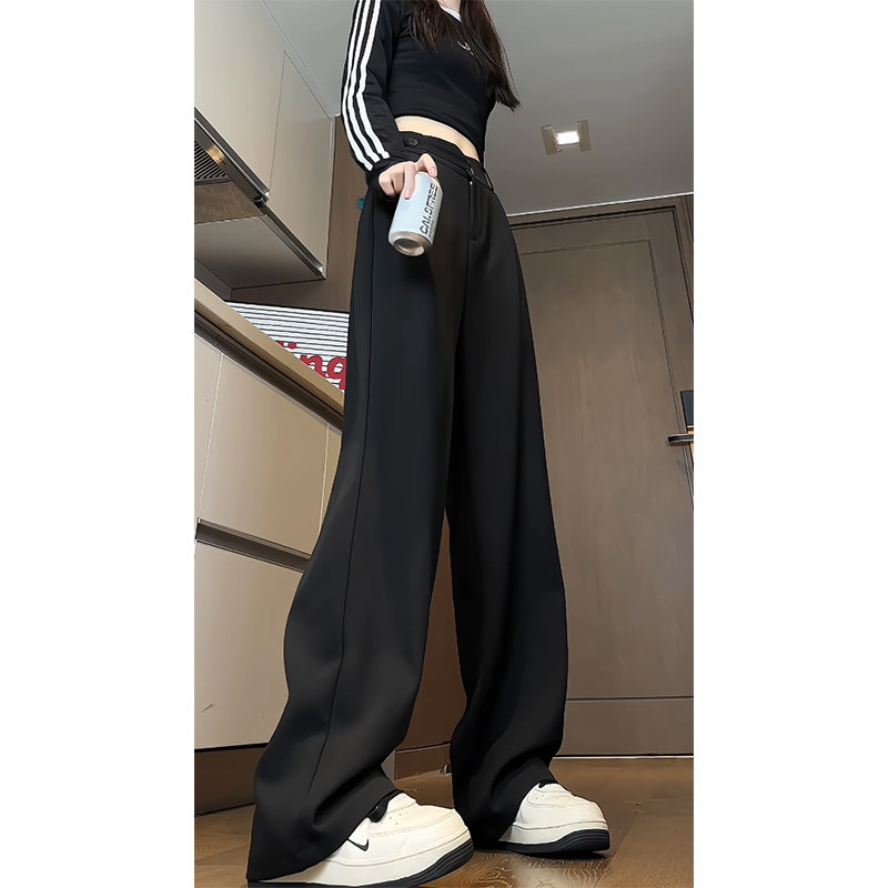 春季西裤百搭女裤直筒休闲拖地阔腿西装裤WH6602P55控78,男装西服套装,电商B329