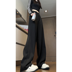 春季西裤百搭女裤直筒休闲拖地阔腿西装裤WH6602P55控78图片