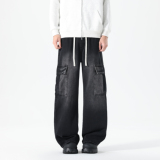 2025秋季阔腿裤直筒水洗百搭裤男女牛仔裤GY2565P58控88，男装牛仔裤，电商B329