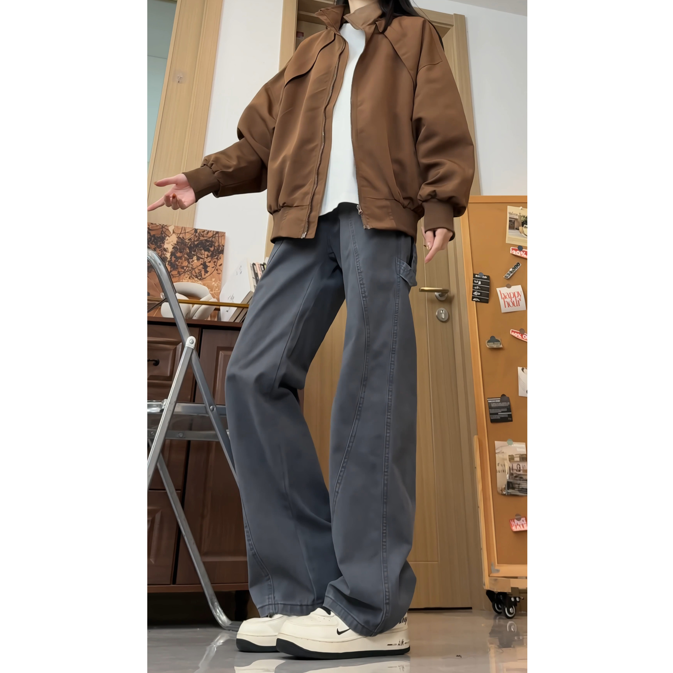 港风2025秋季棉百搭工装中性美式港风休闲裤子GY2590P55控78，男装工装外套，电商B329