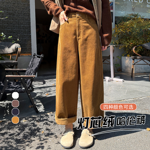 高品冬季阔腿弯刀裤百搭灯芯绒休闲女裤子WH6930特批P54没差价图片