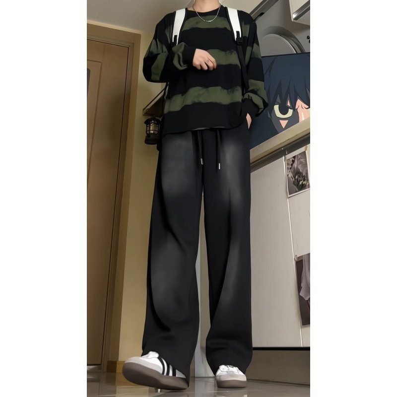 港风2026重磅直筒水洗卫裤学生中性休闲运动裤J959P55控78，男装休闲裤，电商B329