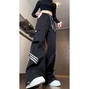 春季美式机能阔腿休闲裤女工装裤拖地长裤子WJ20551P55控78，男装工装外套，电商B329