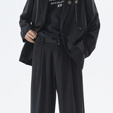 春季垂感休闲西裤男纯色简约百搭西装长裤日系WH6602P55控78，男装西服套装，电商B329