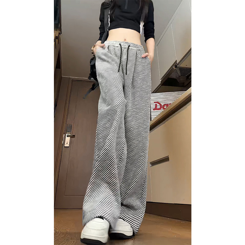 冬季加绒阔腿裤休闲复古针织女裤子WH6830加绒P57特批没差价,男装卫衣,电商B329