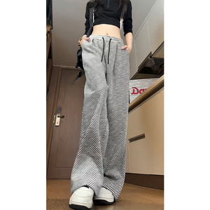 冬季加绒阔腿裤休闲复古针织女裤子WH6830加绒P57特批没差价图片