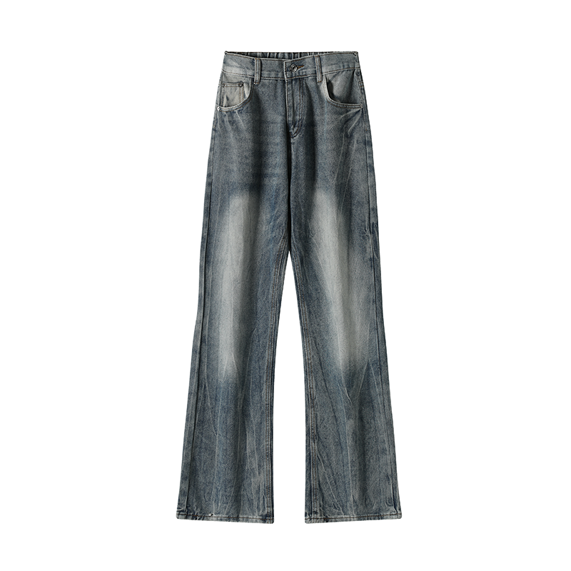 2026春季中性美式微喇裤复古印花宽松牛仔裤水洗KS859P52控78，男装牛仔裤，电商B329