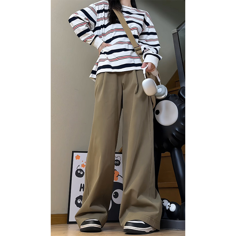 春季工装裤女秋设计感高腰直筒老钱风阔腿长裤WJ1623P60控88，男装工装外套，电商B329