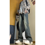 2025春季同学美式复古印花宽松牛仔裤水洗B329-KS861P48控78，男装牛仔裤，电商B329