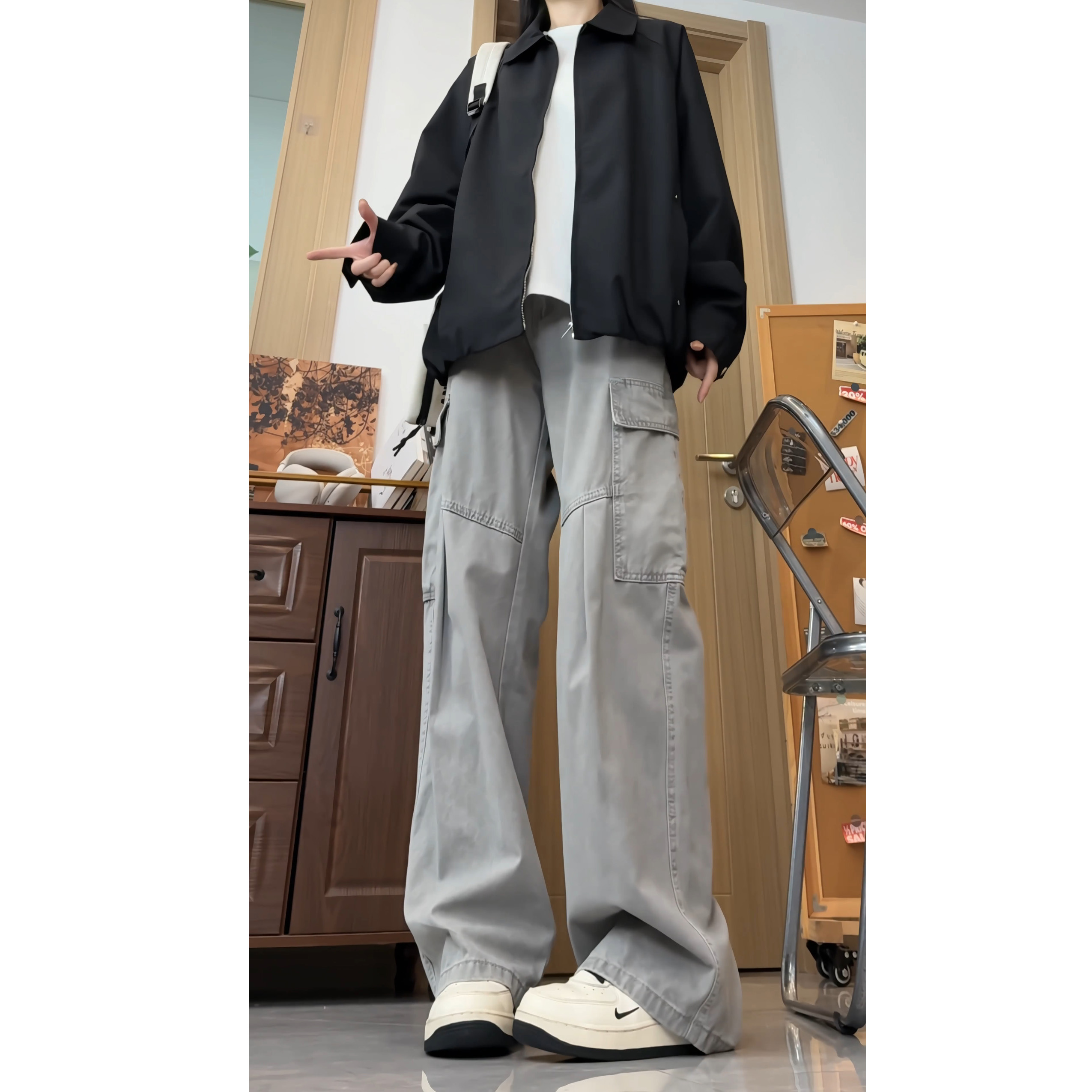 港风2025秋季棉美式工装裤中性百搭休闲裤子GY2587P60控88，男装工装外套，电商B329