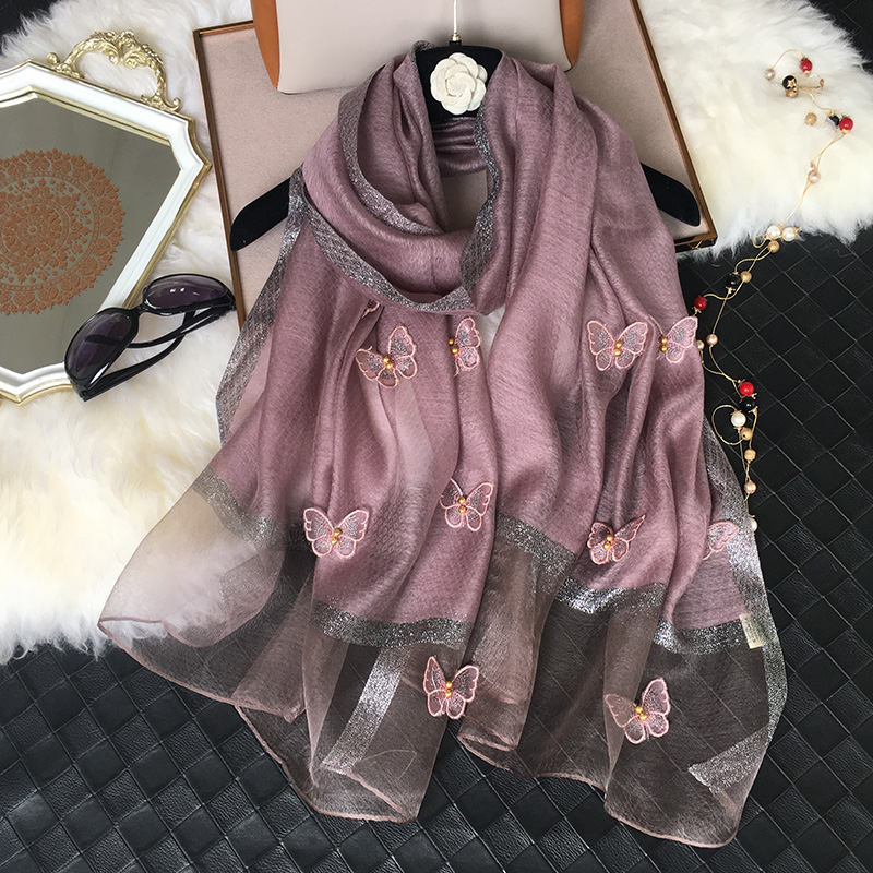 蝴蝶结真丝围巾丝巾韩版