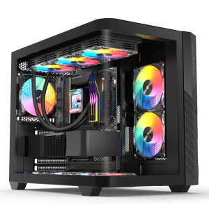 影驰影舞者ATX海景房机箱无立柱弧形玻璃台式电脑360水冷主机外壳