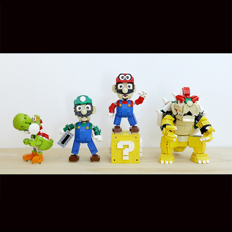 moc拼搭积木 switch 马里奥mario路易吉 耀西 儿童益智玩具2020新