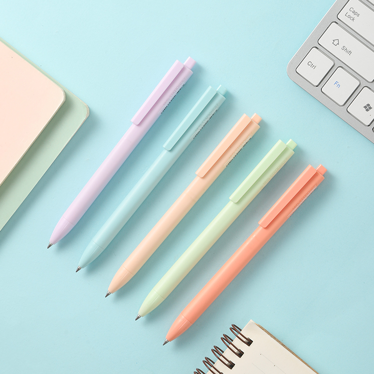 晨光文具优品按动中性笔莫兰迪色黑色0.5mm子弹头水笔AGPJ7501