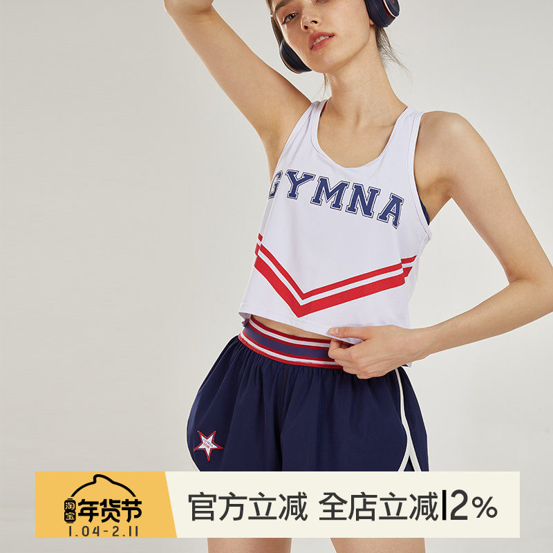 小溪家复古学院风宽松运动工字背心薄款透气跑步速干无袖健身服女