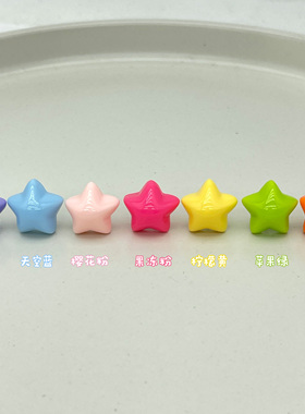 进口亚克力糖果彩色星星翅膀耳骨耳蜗钉蓝色粉色黄色星星耳钉钛钢