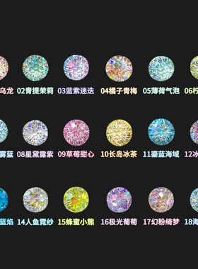 钛合金5A锆石烟花切耳骨钉渐变色
