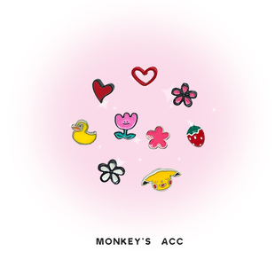 韩国钛钢卡通可爱爱心小花彩色球草莓耳钉耳骨钉儿童耳饰养耳洞