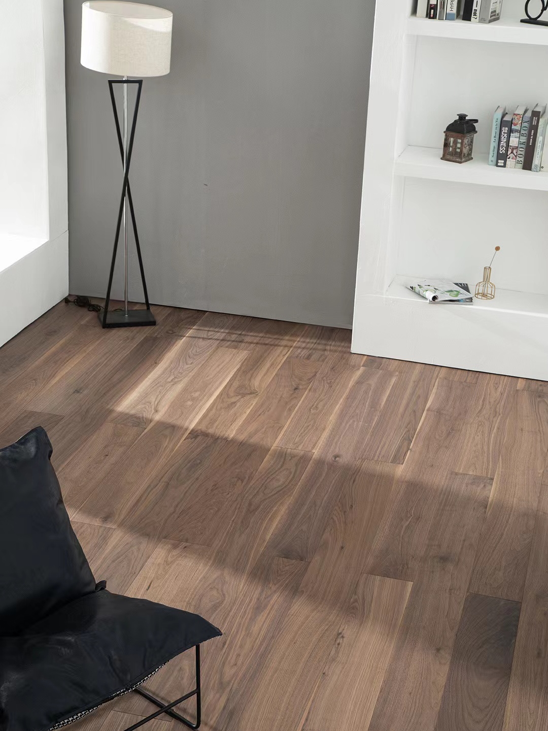 正宗北美黑胡桃纯三层3mm实木面复合地板家用地热enf级环保15mm