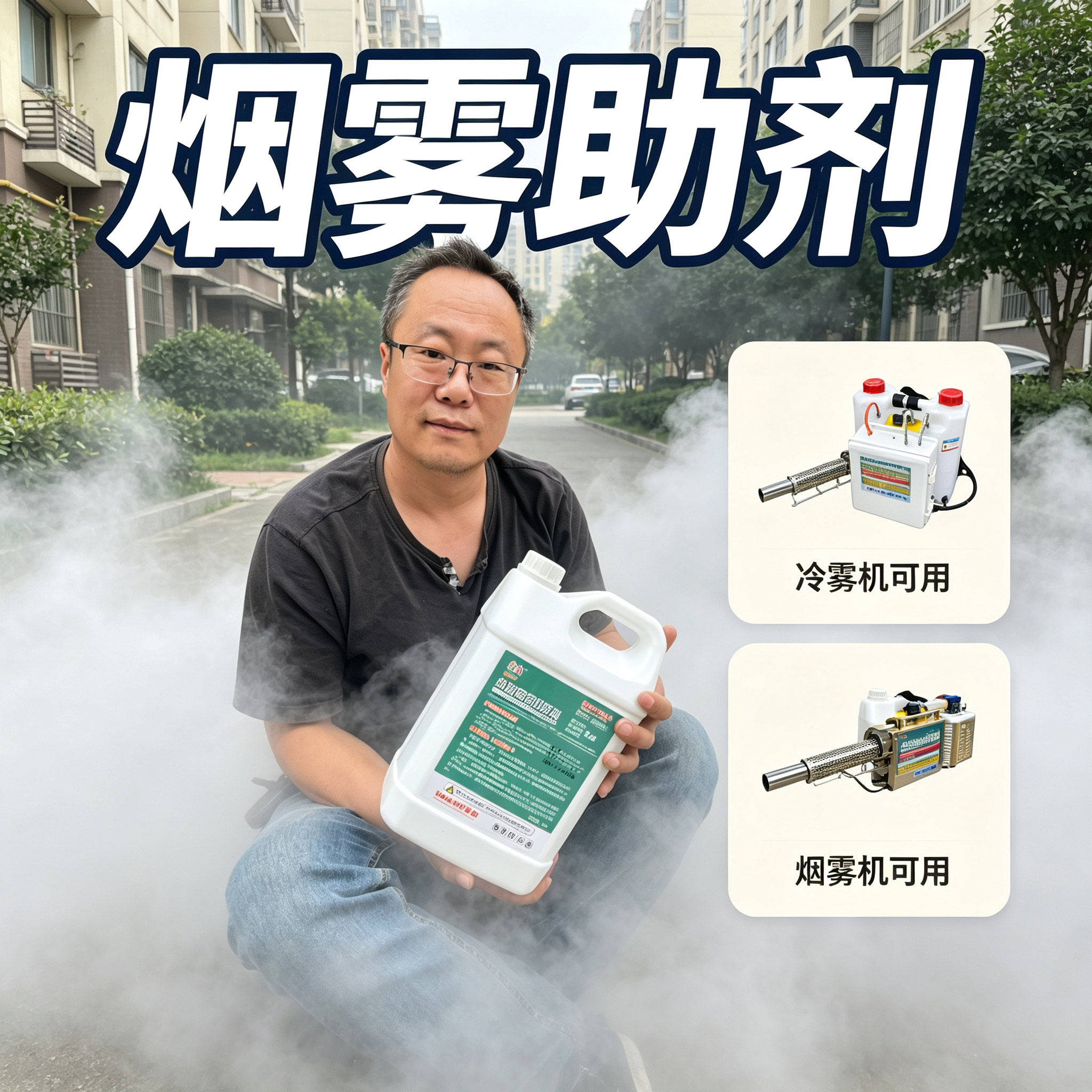 水溶性专用烟雾剂 弥雾机 冷雾机 分子悬浮喷雾器 喷雾器烟雾助剂