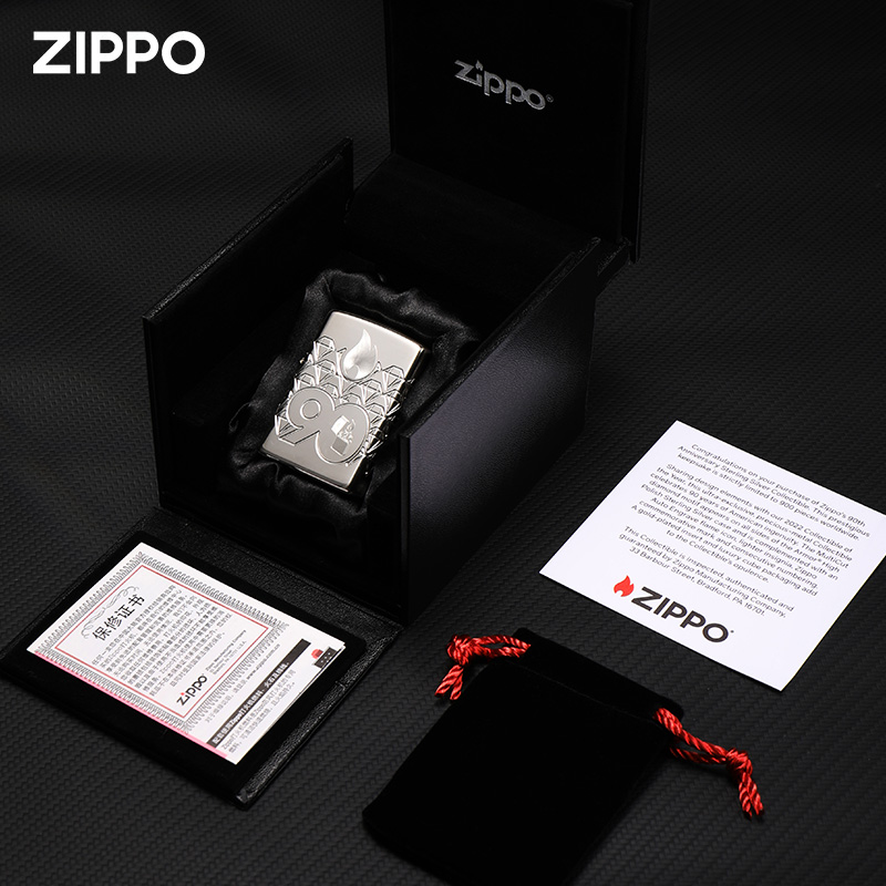 zippo打火机纯银90周年限量版