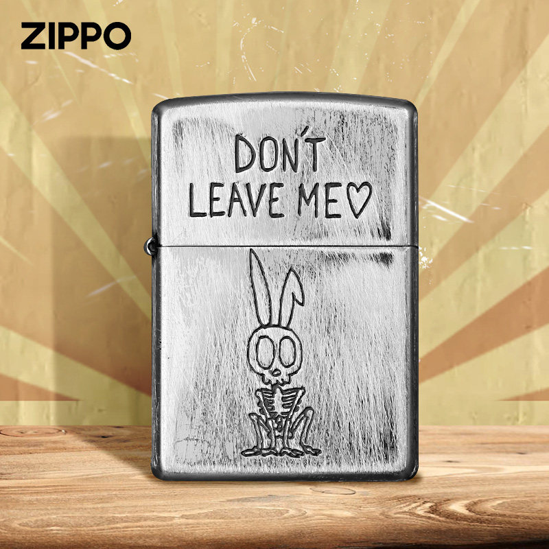 zippo打火机古银拉丝骷髅系列复古经典送男友礼物煤油防风之宝