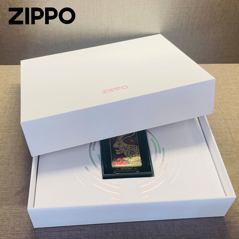zippo打火机国潮珐琅漆剪纸兔官方正品送礼限量定制煤油防风芝宝