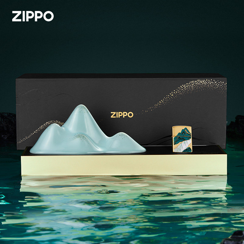 zippo打火机正版旗舰店官网神韵山水原创中国风送礼高档礼品收藏