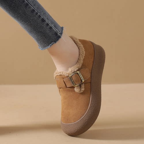 博肯鞋雪地靴低帮保暖棉鞋一脚蹬