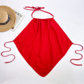 女士成人肚兜100%棉纯色本命年红色肚兜角色扮演COS服挂脖吊带