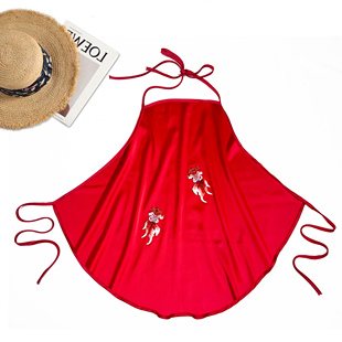 本命年喜事中国红肚兜女成人古风桑蚕丝露背式吊带薄款性感内衣